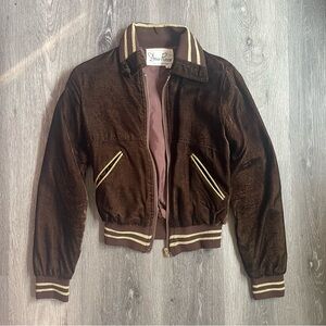 Vintage 70s velvet bomber jacket xs